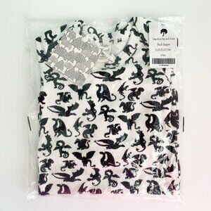 NWT Kate Quinn Organics baby Black Dragon organic cotton footie 6-9 months